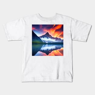 Sunset in the mountains Kids T-Shirt